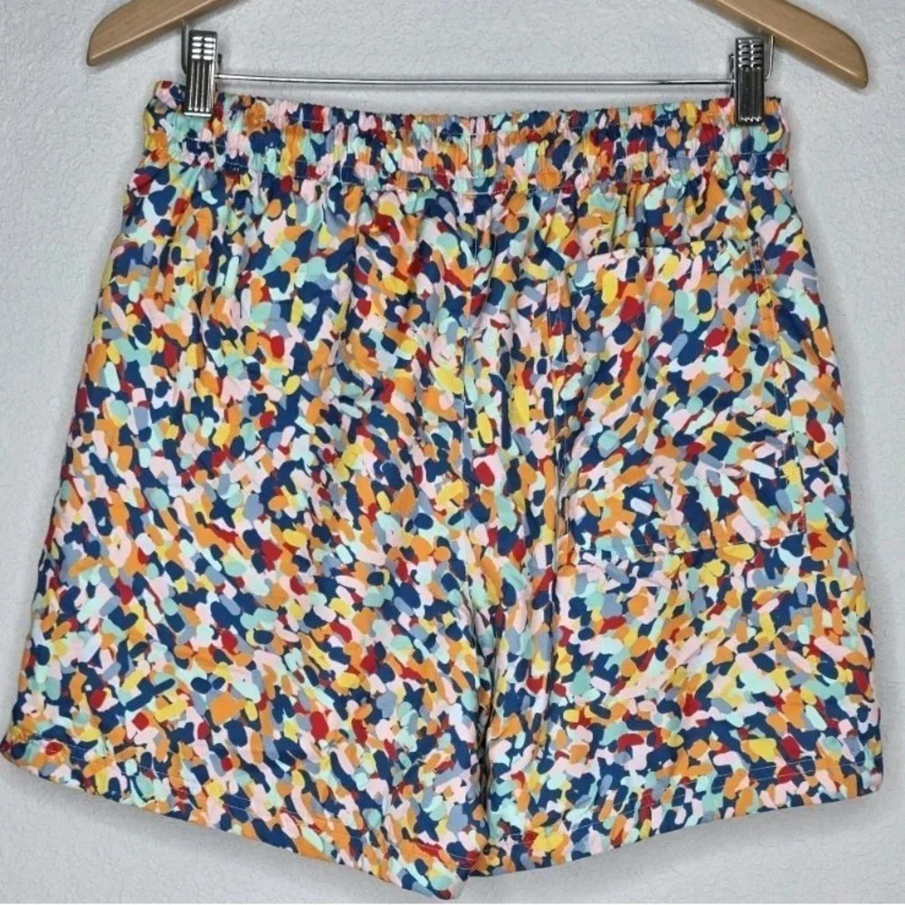 New Jordan Essentials Men M Multi Colored Abstract‎ Poolside Shorts Retro Print